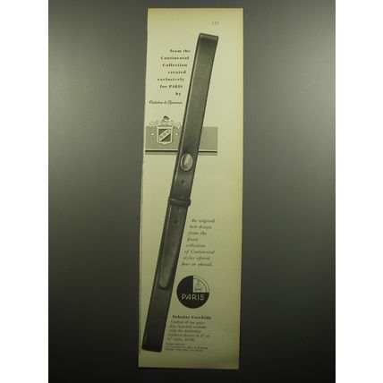 1957 Paris Belts Advertisement - From the Continental Collection