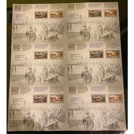 4665, Civil War 1862 Press Sheet of Six Panes of 12 Stamps - Stuart Katz