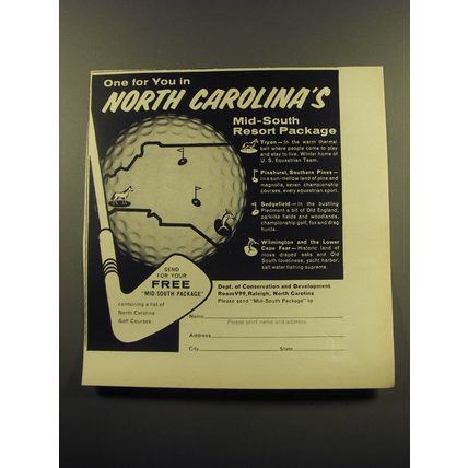 1959 North Carolina Tourism Advertisement