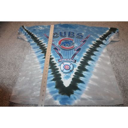 VTG All Over Print T-shirt Chicago Cubs Wrap Around Size L Tie Dye Lee Sport