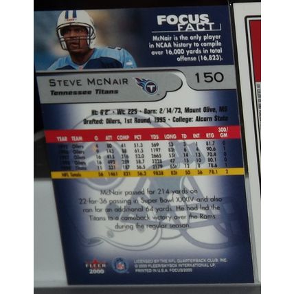2000 FLEER FOCUS STEVE MCNAIR (Titans) #150