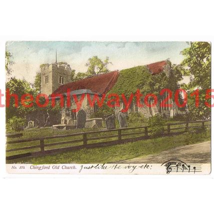 Chingford Old Church, Essex, 1904, Postcard