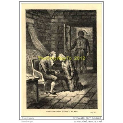 MALESHERBES THREW HIMSRLF AT HIS FEET, MODERN REPRODUCTION OF ENGRAVING