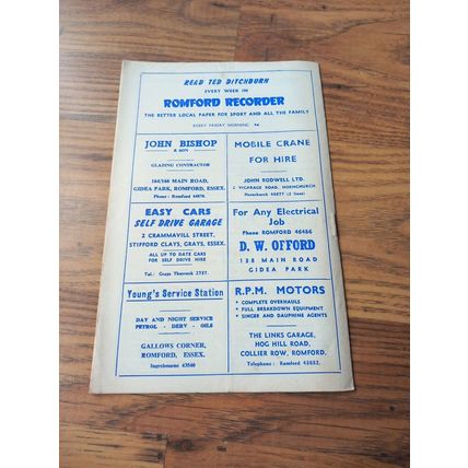 1961/62 Romford vs Folkestone Town - Southern League ** FREE P&P **