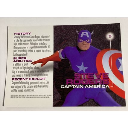 1996 Marvel Motion Lenticular Fleer/Skybox Virtual Vision #25 CAPTAIN AMERICA