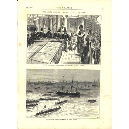 RIVER WAR ON THE WEST COAST OF AFRICA 1872 Horace Harral VICTORIAN ENGRAVINGS