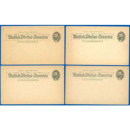Preprinted Postal Cards #UX10 LOT/4, CHORAL ASS., OIL SALES & MASONIC, SCV $30!