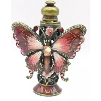 Pink Butterfly Perfume Bottle with Diamante Detail 7 CM Scent Gift Home Decor