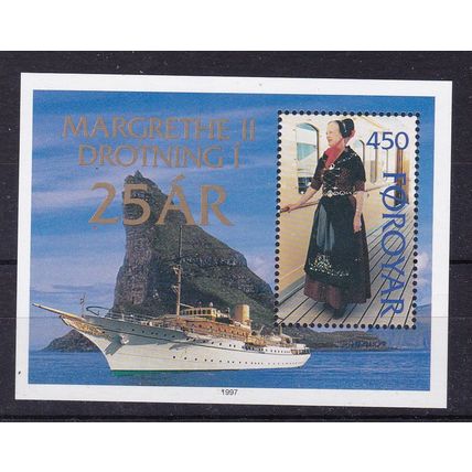 FAROE ISLANDS 1997 SILVER JUBILEE QUEEN MARGRETHE SOUVENIR SHEET MNH SG MS320