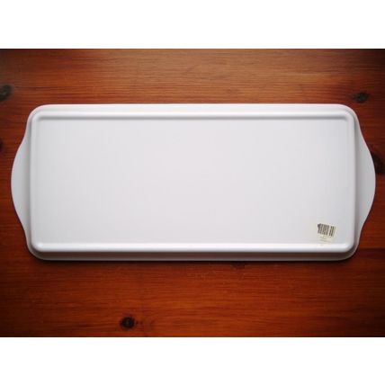 Melamine Sandwich Tray/Serving Tray, White with Burgundy Flowers Very Good Cond.