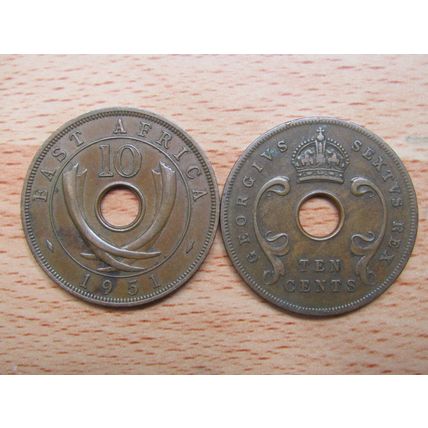 East Africa 1951 10 Cent Coin