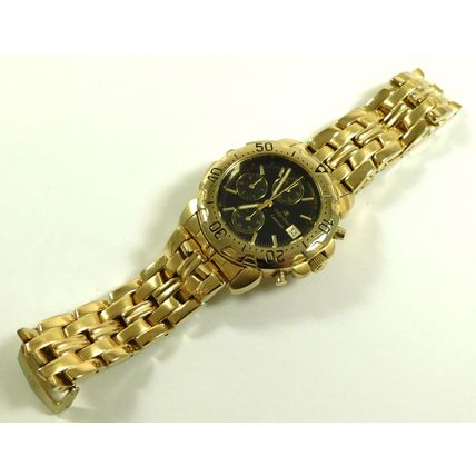 Working Oskar Emil Caesium Quartz 23ct GP Chronograph Wristwatch Ltd Edition