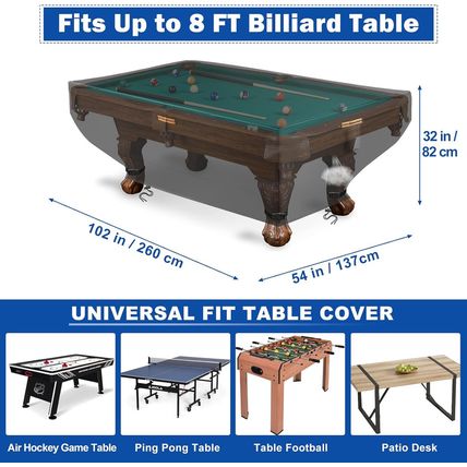 8Ft Pool Table Covers, Billiard Table Covers Windproof, 420D Oxford Pool Table C