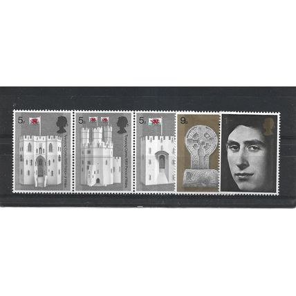 GB.British Investiture of HRH the Prince of Wales set of 5.Mounted Mint.Jul25a