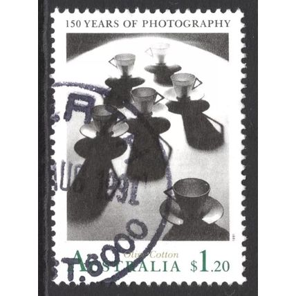AUSTRALIA 1991: 150 YEARS OF PHOTOGRAPHY - $1.20 OLIVE COTTON USED (G7)