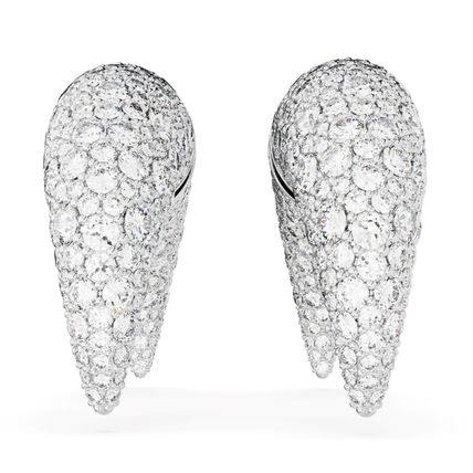 SWAROVSKI Luna Rhodium Plated Stud Earrings - NEW in Box (RARE & COLLECTABLE)