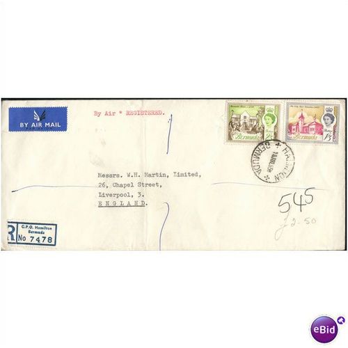 Bermuda Airmail 1965 - SG 175 + SG 172 - From Police Headquarters Bermuda