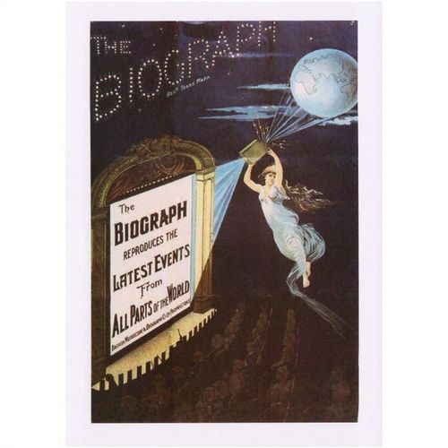 Movie Theatre Poster Art Postcard The Biograph Edwardian Image