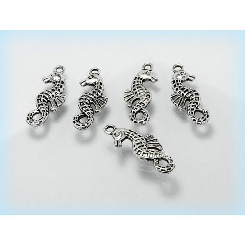 5 Pcs Jewellery Making Craft Silver Tone Seahorse Charm Pendant 2344