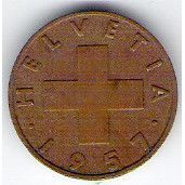 SUISSE 2 RAPPEN 1957