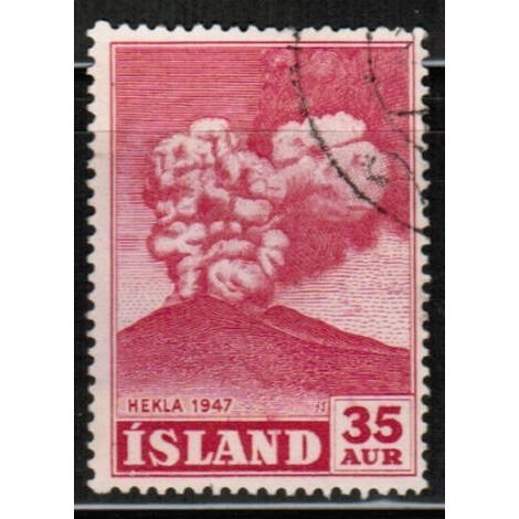 1948 Iceland - Hekla Volcano Erupting 35a - Sc# 248