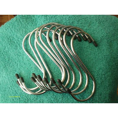 10pc 5" Deep Chrome Plated S-Hooks Display Plant Hanging Home Shop Garage Garden