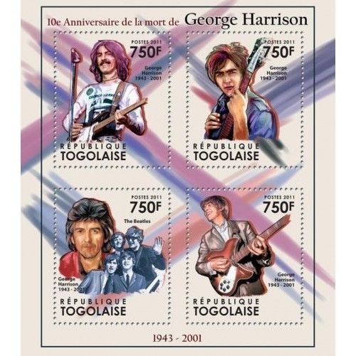 TOGO 2011 SHEET MNH GEORGE HARRISON SINGERS MUSIC CANTANTES 5