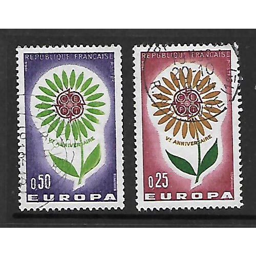 FRANCE 1964 EUROPA SG 1662 / 1663 SET 2 VALS FINE USED