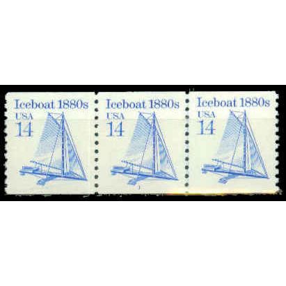 2134 14c Iceboat Very Fine MNH Dry Gum PNC 1/3 P0934