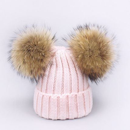 Baby Double Pom Pom Cap Beanie Hat