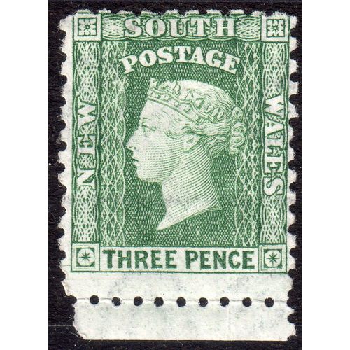 New South Wales Sg226 3d Yellow Green perf 10 fine m/mint (G204)