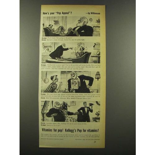 1940 Kellogg's Pep Cereal Ad - Pep Appeal - Williamson