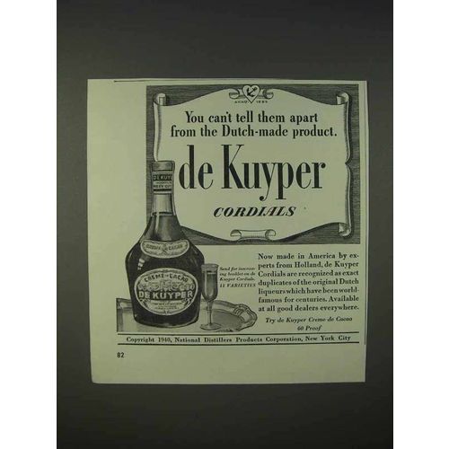 1940 De Kuyper Creme de Cacao Liqueur Ad - Can't Tell