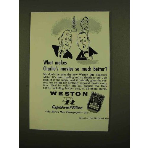 1955 Weston DR Exposure Meter Ad - Movies Much Better