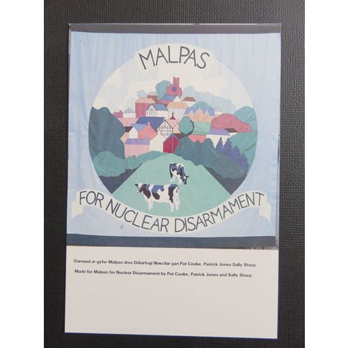 Malpas For Nuclear Disarmament Banner, Malpas, Cheshire Postcard