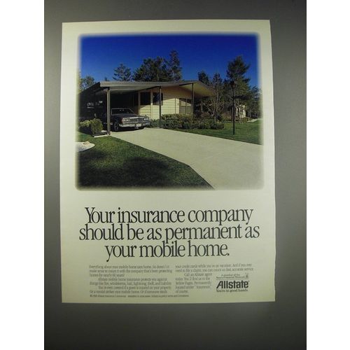 1990 Allstate Insurance Ad - Your insurance company should be as permanent