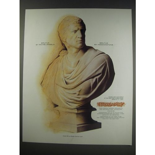 1991 Haddonstone Brutus Sculpture Ad - Brutus by Michelangelo