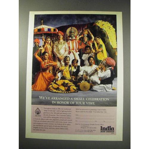 1991 India Tourism Ad - We've arranged a small celebration in honor