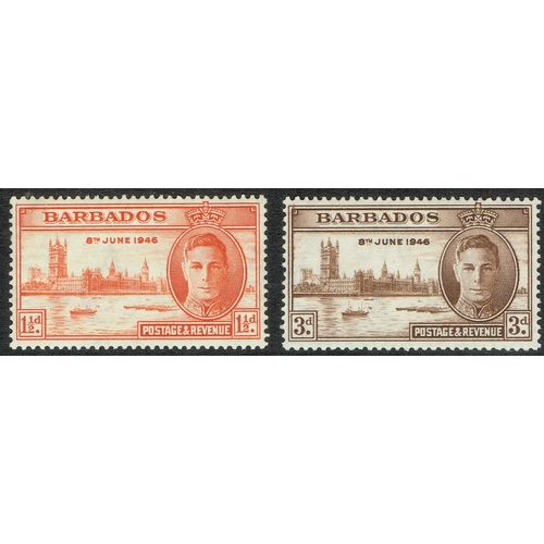 Barbados 1946 Victory set 2v SG262-263 MM