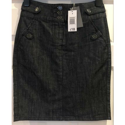 New with Tags ET VOUS MATALAN Size 8 Blue Denim SKIRT