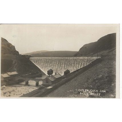 LOCAL RP POSTCARD PB ABERY BULITH WELLS CABAN COVH DAM ELAN VALLEY 1932 -233