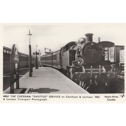 The Chesham Shuttle Service Chalfont & Latimer Station Train Postcard