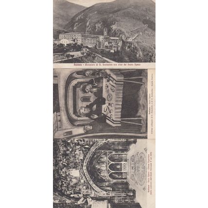Subiaco Sacro Speco Chiesa 3x Italian Religious Old Postcard s