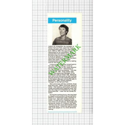 Carolyn Johnson Holker Hall - 1984 Cutting