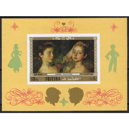 ZAYIX Fujeira Block 93 B MNH Imperf Paintings Art Children 031023SM79