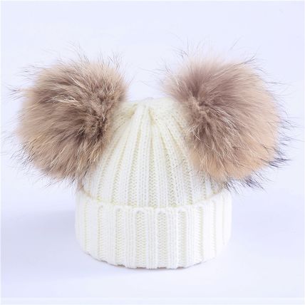Baby Double Pom Pom Cap Beanie Hat