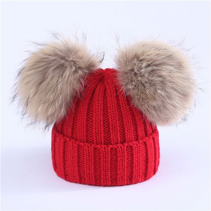 Baby Double Pom Pom Cap Beanie Hat
