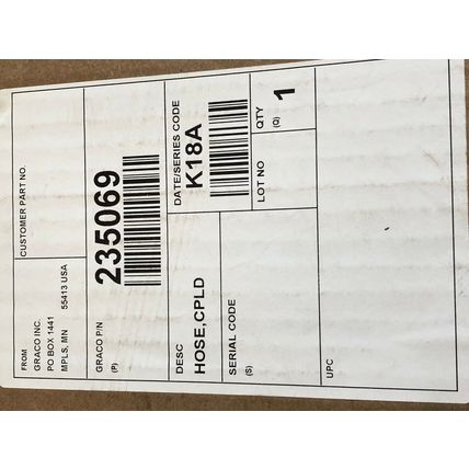 NEW GRACO 235069 COUPLED HOSE 5/16" DIAMETER 061-290,36417,E69567 (P) CABLE,SJ