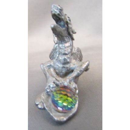 RARE 80's Pewter Figurine BABY DRAGON In EGG AUSTRIAN CRYSTAL TSR D&D SCM