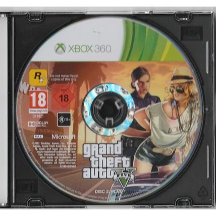 GRAND THEFT AUTO 5 (XBOX 360 ) - NO ORIGINAL BOX - 2 DISCS